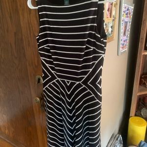 Black white striped dress